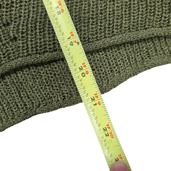 Rock & Roll Denim Womens Olive Green Knit Tank Top High Low Small 49-3235 - Picture 9 of 9